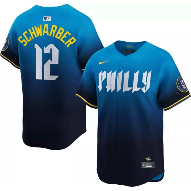 Kyle Schwarber Philadelphia Phillies Nike 2024 City Connect Limited Player Jersey – Blue