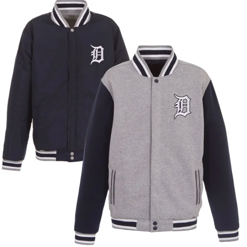 Detroit Tigers JH Design omkeerbaar fleecejack met doorlopende knoopsluiting