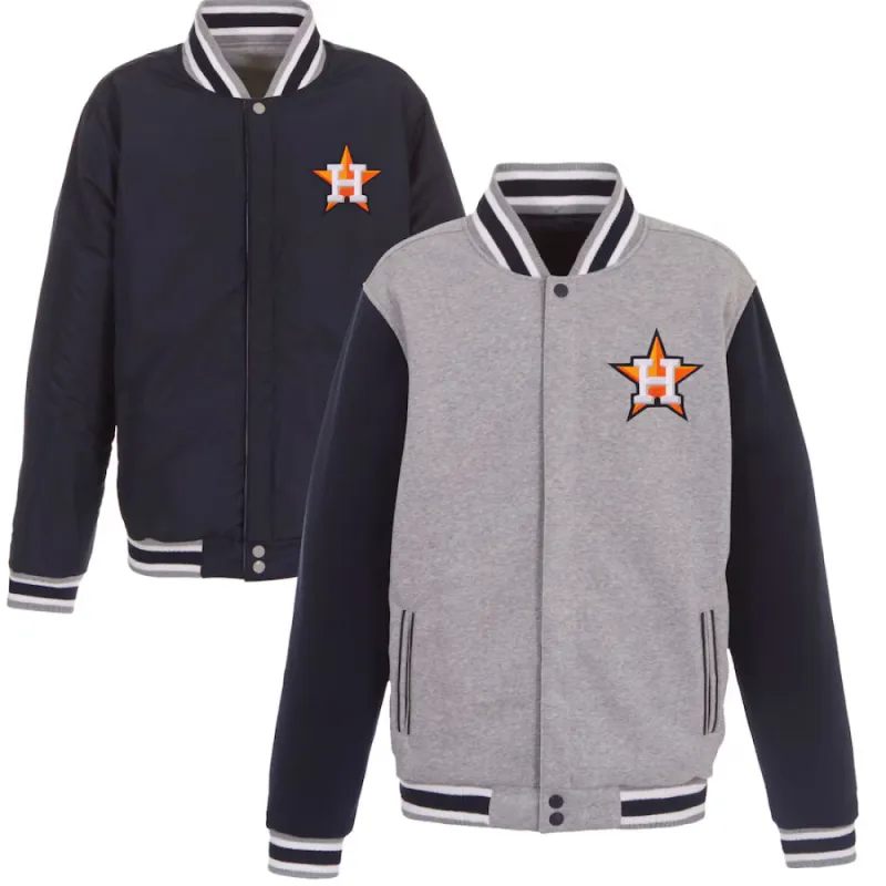 Jaqueta de lã reversível com fecho de correr dos Houston Astros JH Design