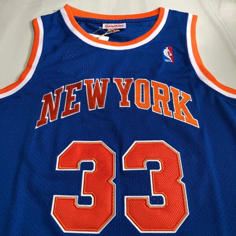 Patrick Ewing New York Knicks Maglia Swingman Uomo Blu 1985-86 Hardwood Classics