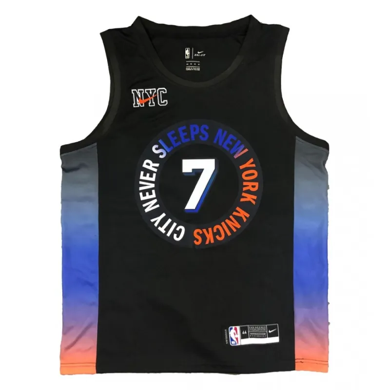 Men’s New York Knicks Carmelo Anthony #7 Black 2020/21 Swingman Jersey – City Edition