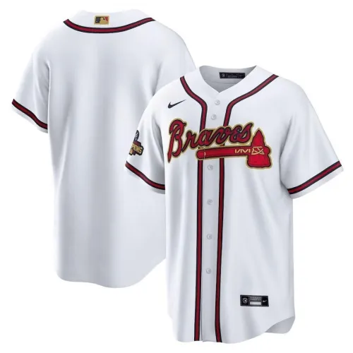 Camiseta de hombre Nike Atlanta Braves White 2022 Gold Program Blank