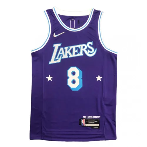 Camisa Swingman da NBA dos Los Angeles Lakers para homem, Kobe Bryant, #8, roxa, 2021/22 – Edição City