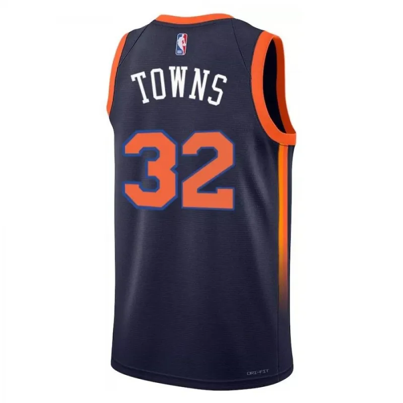 Karl-Anthony Towns New York Knicks 2022/23 Heren Swingman Jersey - Statement Editie - Navy