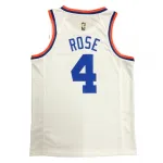 Men’s New York Knicks Derrick Rose #4 White 2021/22 Swingman Jersey – Classic Edition