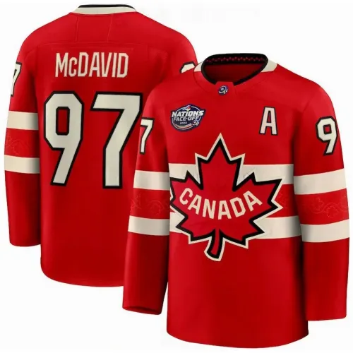 Canada Connor McDavid 2025 Red Hockey Team 4 Nations Face-Off Jersey