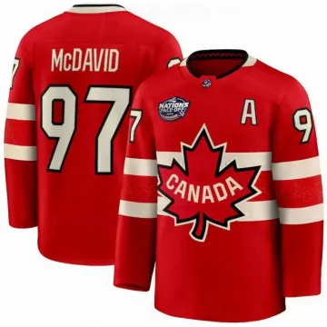 Canada Connor McDavid 2025 Red Hockey Team 4 Nations Face-Off Jersey