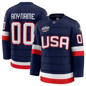 Camisola personalizada USA 2025 Navy 4 Nations Face-Off