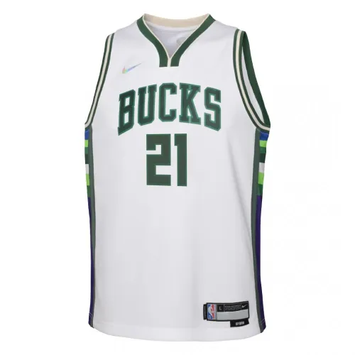 Men's Milwaukee Bucks Jrue Holiday #21 White 2021/22 Swingman Jersey - City Edition