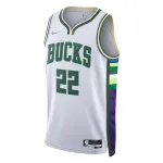 Milwaukee Bucks Khris Middleton #22 Nike wit 2021/22 Swingman NBA-shirt voor heren – City Edition Men’s Milwaukee Bucks Khris Middleton #22 Nike White 2021/22 Swingman NBA Jersey – City Edition