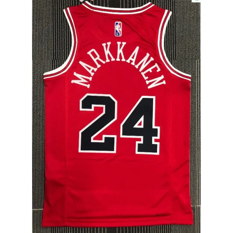 Men's Chicago Bulls Lauri Markkanen #24 Red 2021 Swingman Jersey - Icon Edition