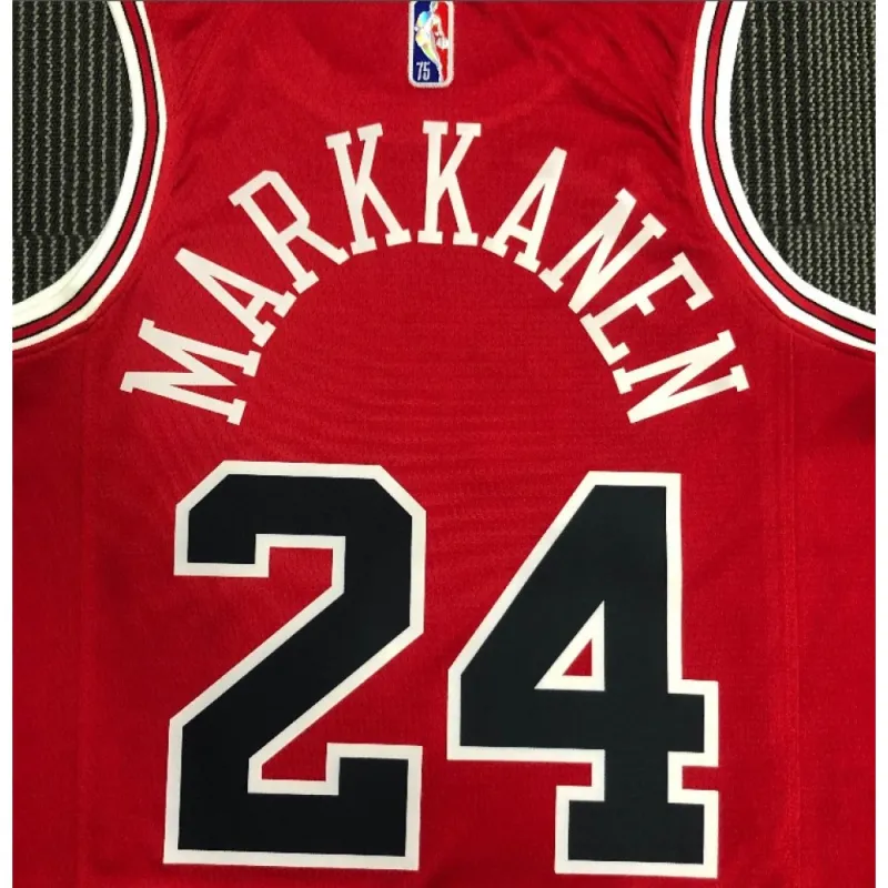Men's Chicago Bulls Lauri Markkanen #24 Red 2021 Swingman Jersey - Icon Edition