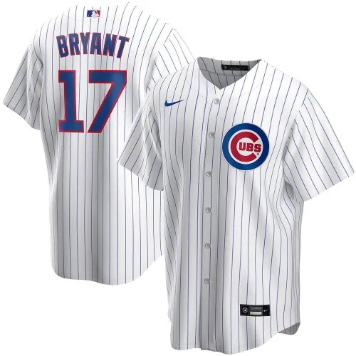 Nike wit thuisshirt voor heren van de Chicago Cubs met Kris Bryant (#17)