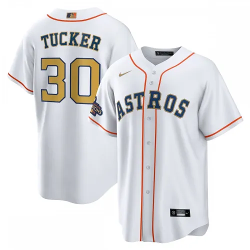 Kyle Tucker Houston Astros Nike 2023 Gold Collection Replica Spelers Jersey - Wit/Goud