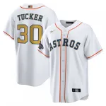 Kyle Tucker Houston Astros Nike 2023 Gold Collection Replica Player Jersey - White/Gold Kyle Tucker Houston Astros Nike 2023 Gold Collection Replica Player Jersey – White/Gold