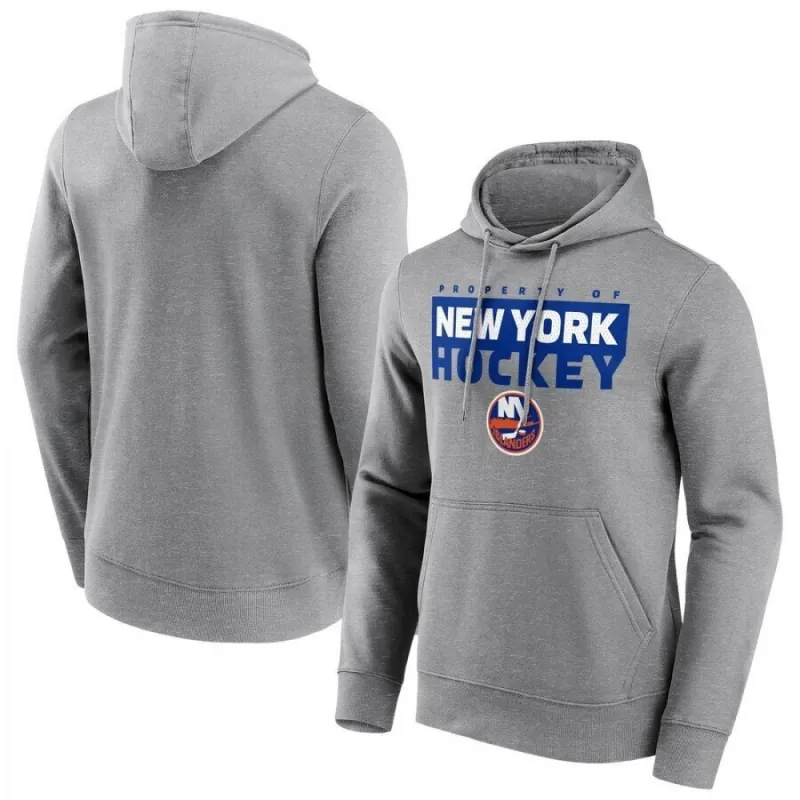 New York Islanders Fanatics Branded Gain Ground Hoodie – Sports Grey
