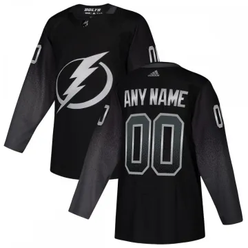 Tampa Bay Lightning adidas Maglia alternativa autentica personalizzata - Nero