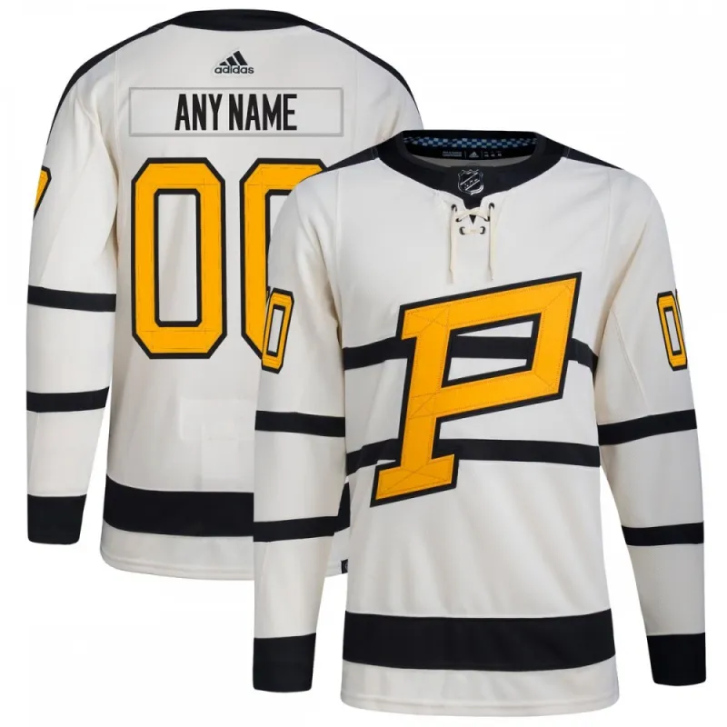 Pittsburgh Penguins adidas 2023 Winter Classic Authentic Custom Jersey - Creme