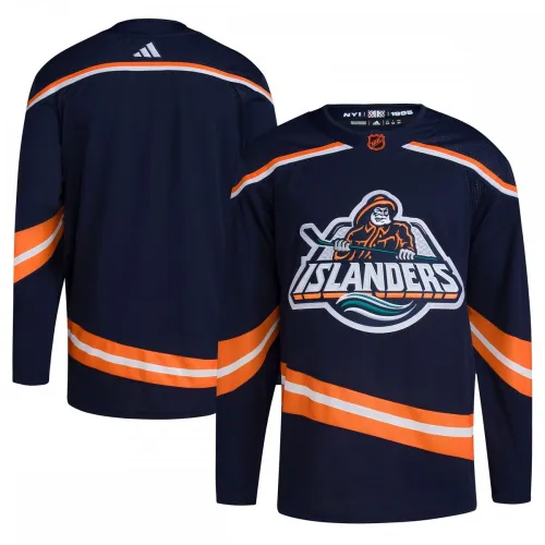 New York Islanders Camisola adidas Reverse Retro 2.0 Autêntica em Branco - Marinha