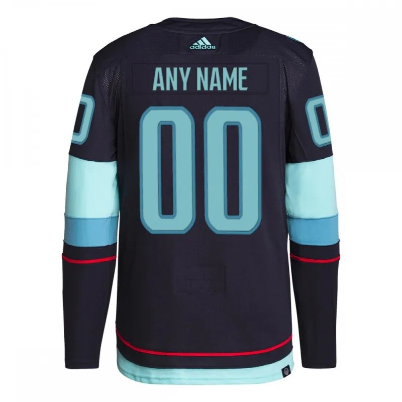 Seattle Kraken adidas Home Premium Primegreen Custom Jersey – Navy