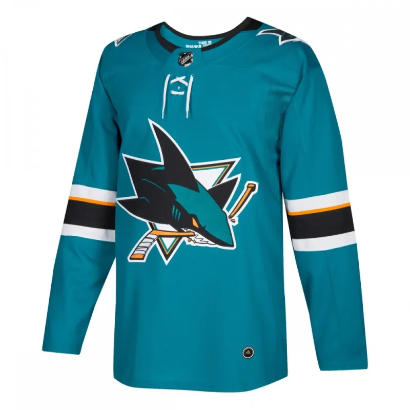San Jose Sharks adidas Home Authentic Blank Jersey - Teal