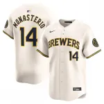 Andruw Monasterio Milwaukee Brewers Nike Home Limited Player Jersey - Crème Andruw Monasterio Milwaukee Brewers Nike Home Limited Player Jersey - Cream