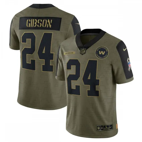 Antonio Gibson Washington Football Team Nike 2021 Salute To Service Camiseta limitada de jugador - Oliva