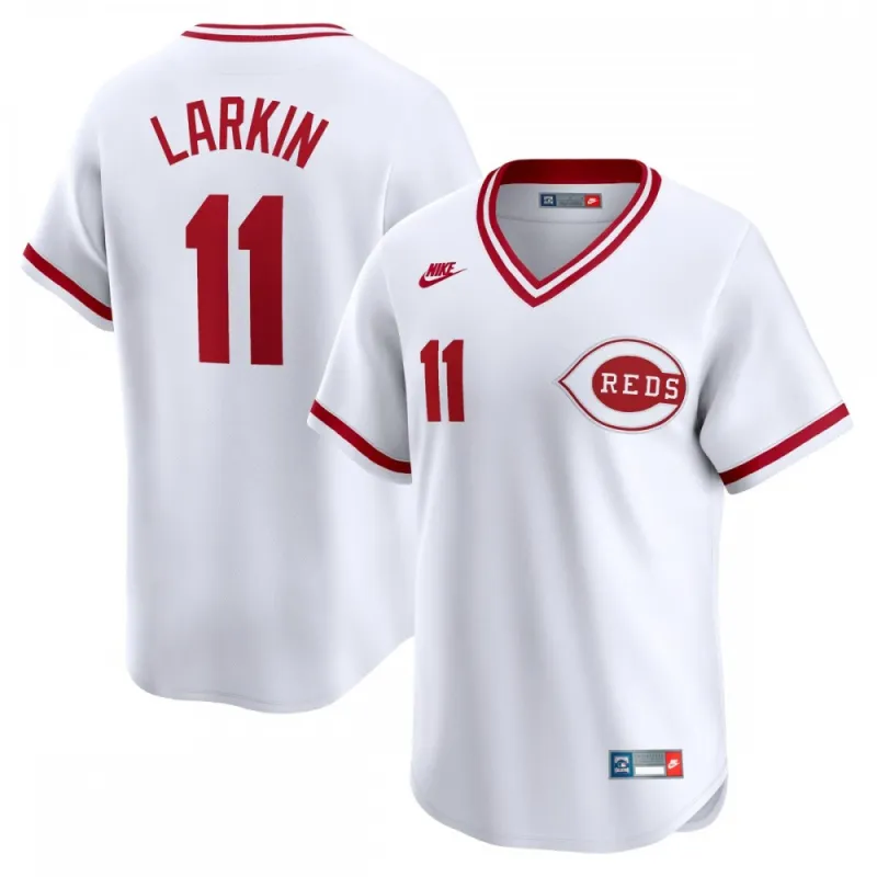 Barry Larkin Cincinnati Reds Nike Throwback Cooperstown Limited Jersey - Wit