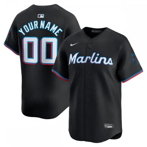 Miami Marlins Nike Alternate Limited Custom-Trikot – Schwarz