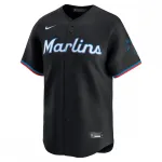 Miami Marlins Nike Alternate Limited Custom Jersey – Black