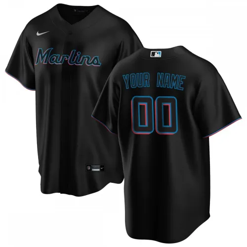 Miami Marlins Nike alternatief replica-shirt op maat - Zwart