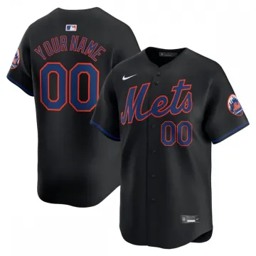 New York Mets Nike Alternate Limited Custom Jersey - Nero