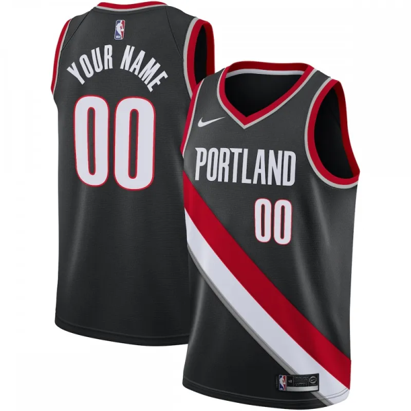 Portland Trail Blazers Swingman Custom Herren Trikot Schwarz - Icon Edition