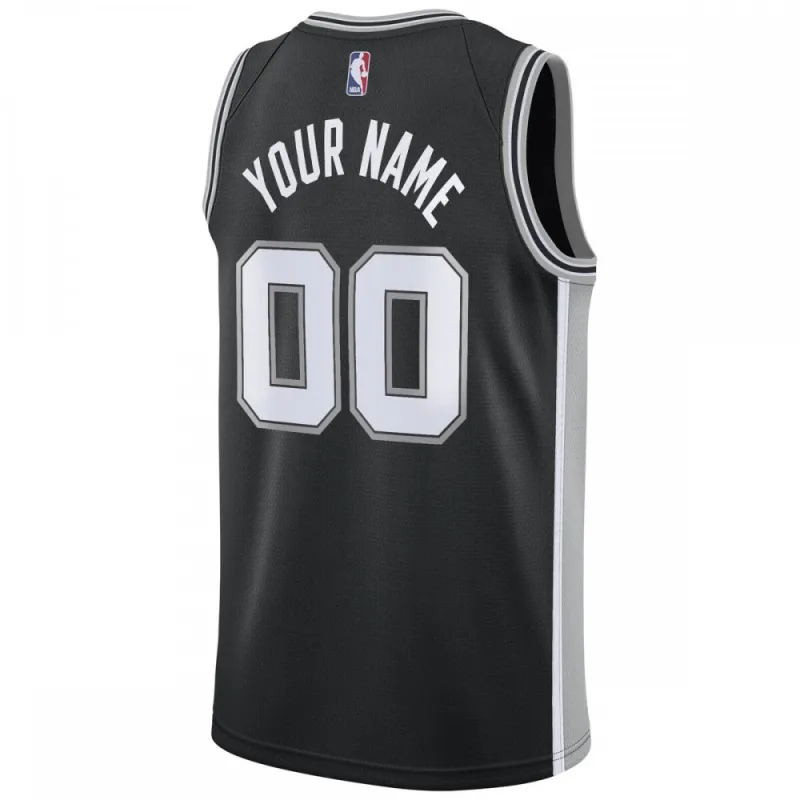 Camisola personalizada para homem do San Antonio Spurs Swingman Preto - Edição Icon