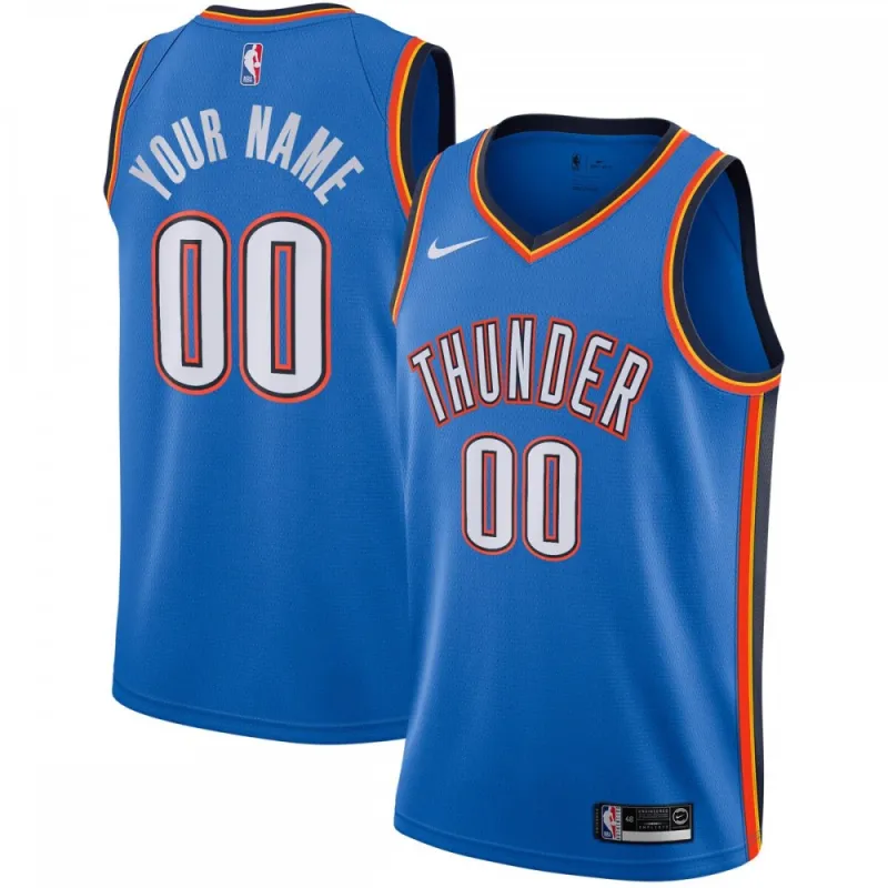 Oklahoma City Thunder Custom Men’s Swingman Jersey – Icon Edition – Blue