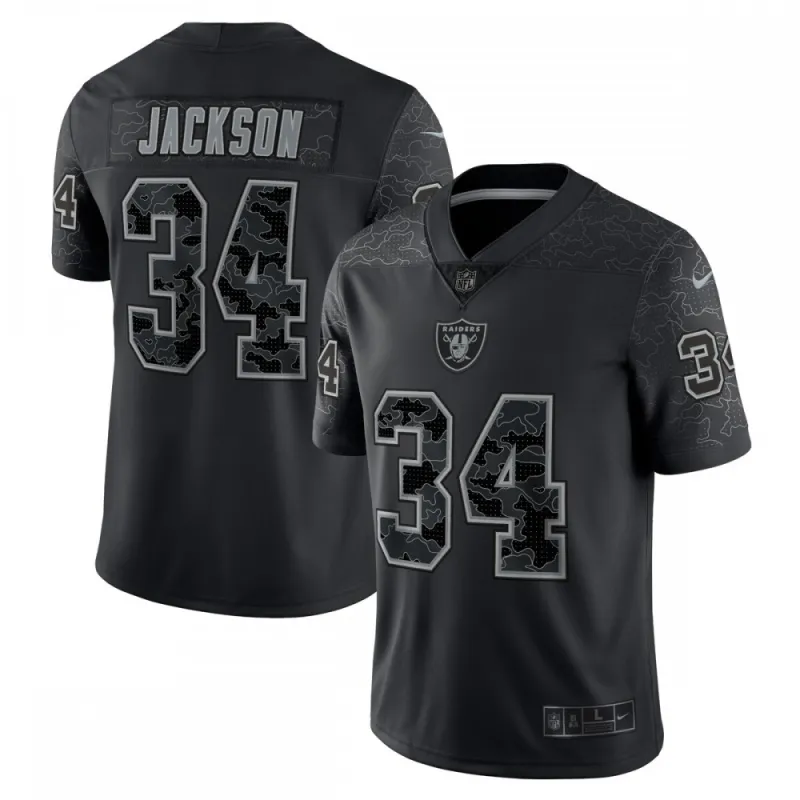 Bo Jackson Las Vegas Raiders Nike RFLCTV Limited-Trikot für ehemalige Spieler – Schwarz