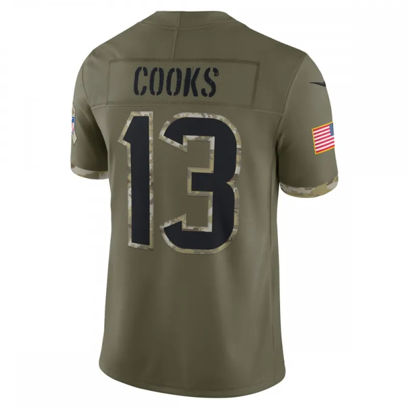 Camisa Nike 2022 «Salute To Service» de edição limitada de Brandin Cooks dos Houston Texans – Verde-oliva