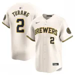 Brice Turang Milwaukee Brewers Nike Home Limited Player Jersey - Crème Brice Turang Milwaukee Brewers Nike Home Limited Player Jersey - Cream