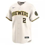 Brice Turang Milwaukee Brewers Nike Home Limited Player Jersey - Cream