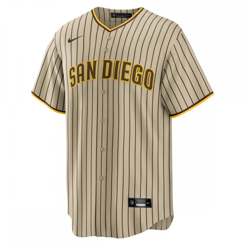 San Diego Padres Nike Road Custom Replica Jersey – Brown