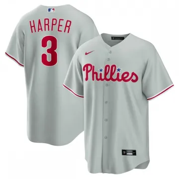 Bryce Harper Philadelphia Phillies Nike Road Replica Player Name Jersey - Cinzento