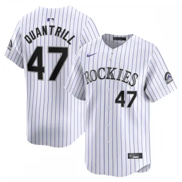 Maglia da gioco Cal Quantrill dei Colorado Rockies, prodotta da Nike e in edizione limitata per le case - Bianca