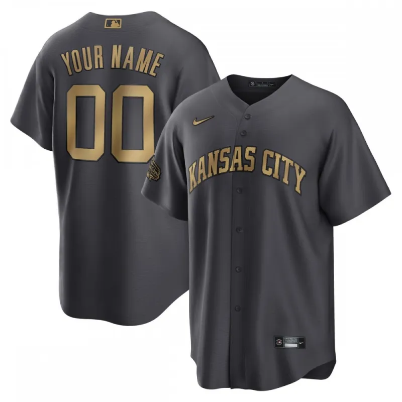 Kansas City Royals Nike 2022 MLB All-Star Game Replica Custom Jersey – Charcoal