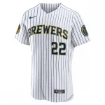 Christian Yelich Milwaukee Brewers Nike Alternate Authentic Player Jersey – White