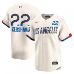 Clayton Kershaw Los Angeles Dodgers Nike 2024 City Connect Limited Player Jersey - Crème Clayton Kershaw Los Angeles Dodgers Nike 2024 City Connect Limited Player Jersey - Cream