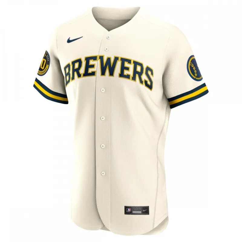 Milwaukee Brewers Nike Home Authentic Team Jersey – Cream