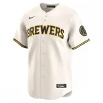 Camiseta Nike de local de edición limitada de los Milwaukee Brewers – Color crema