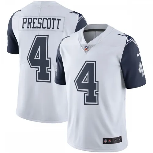 Camisola Nike Color Rush Vapor Limited de Dak Prescott dos Dallas Cowboys - Branca