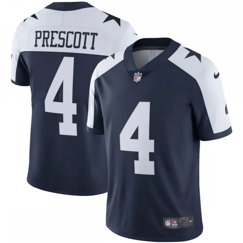 Camisa alternativa Vapor Limited da Nike de Dak Prescott dos Dallas Cowboys – Azul-marinho
