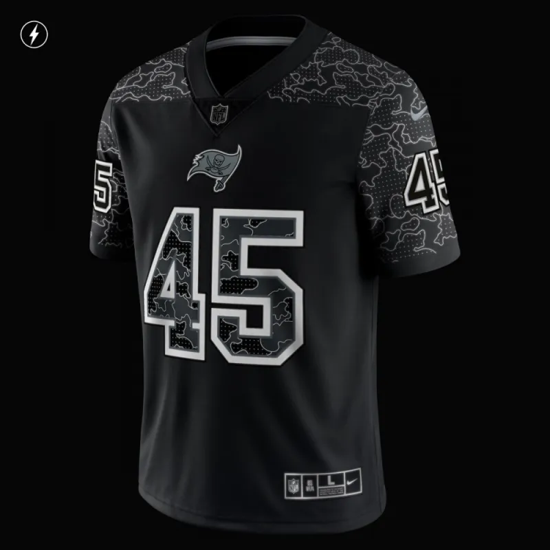 Jersey Limitada RFLCTV Nike RFLCTV de Devin White Tampa Bay Buccaneers - Preto